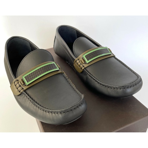 Bottega Veneta Men's Tennis Leather Black Driver Shoe 548292 sz 39